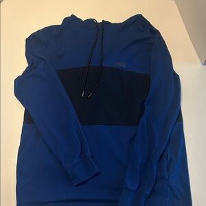 American Eagle Outfitters Blue and Black Hoodie Medium, With Pockets